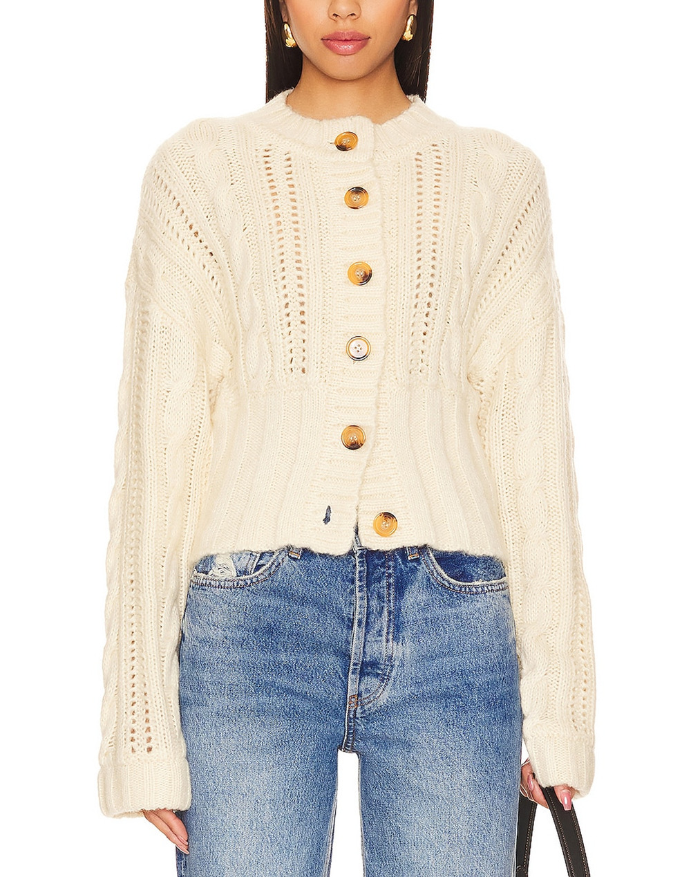 L'Academie Cozy Beige Eleni Cardigan Size XS